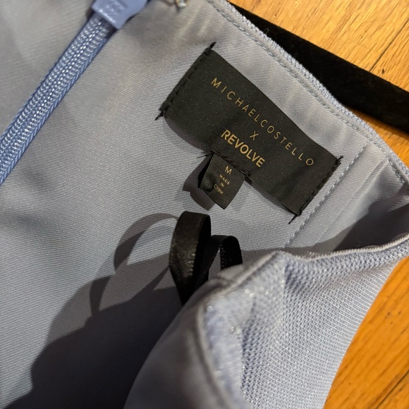 Michael Costello x Revolve India Midi Dress in Periwinkle Strapless Ruched - Picture 13 of 15